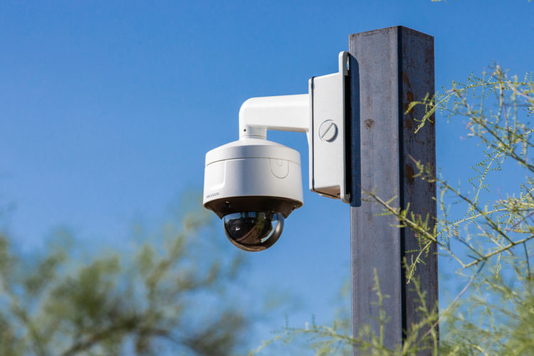 Various security camera brands serviced by ParkPro including Hikvision, Axis, and Avigilon systems