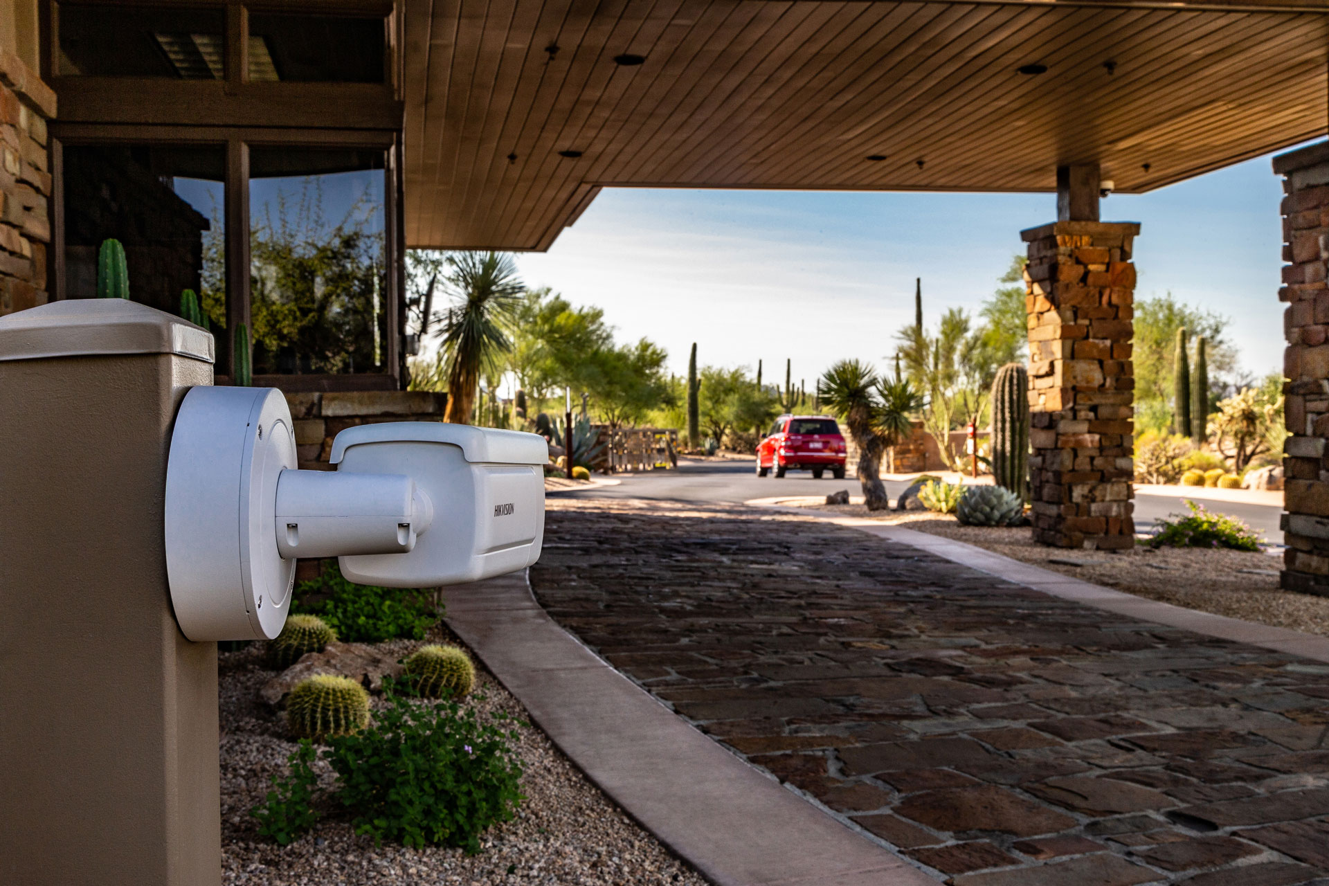 High-definition security cameras installed by ParkPro at gated community in Phoenix AZ